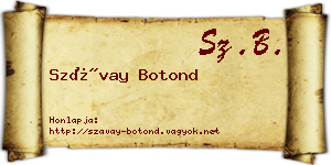 Szávay Botond névjegykártya